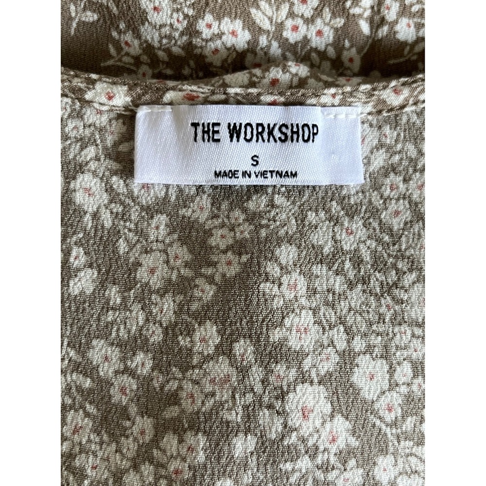 The Workshop Mini Dress Floral Print Button Front Puff Sleeve Size Small - Picture 6 of 7
